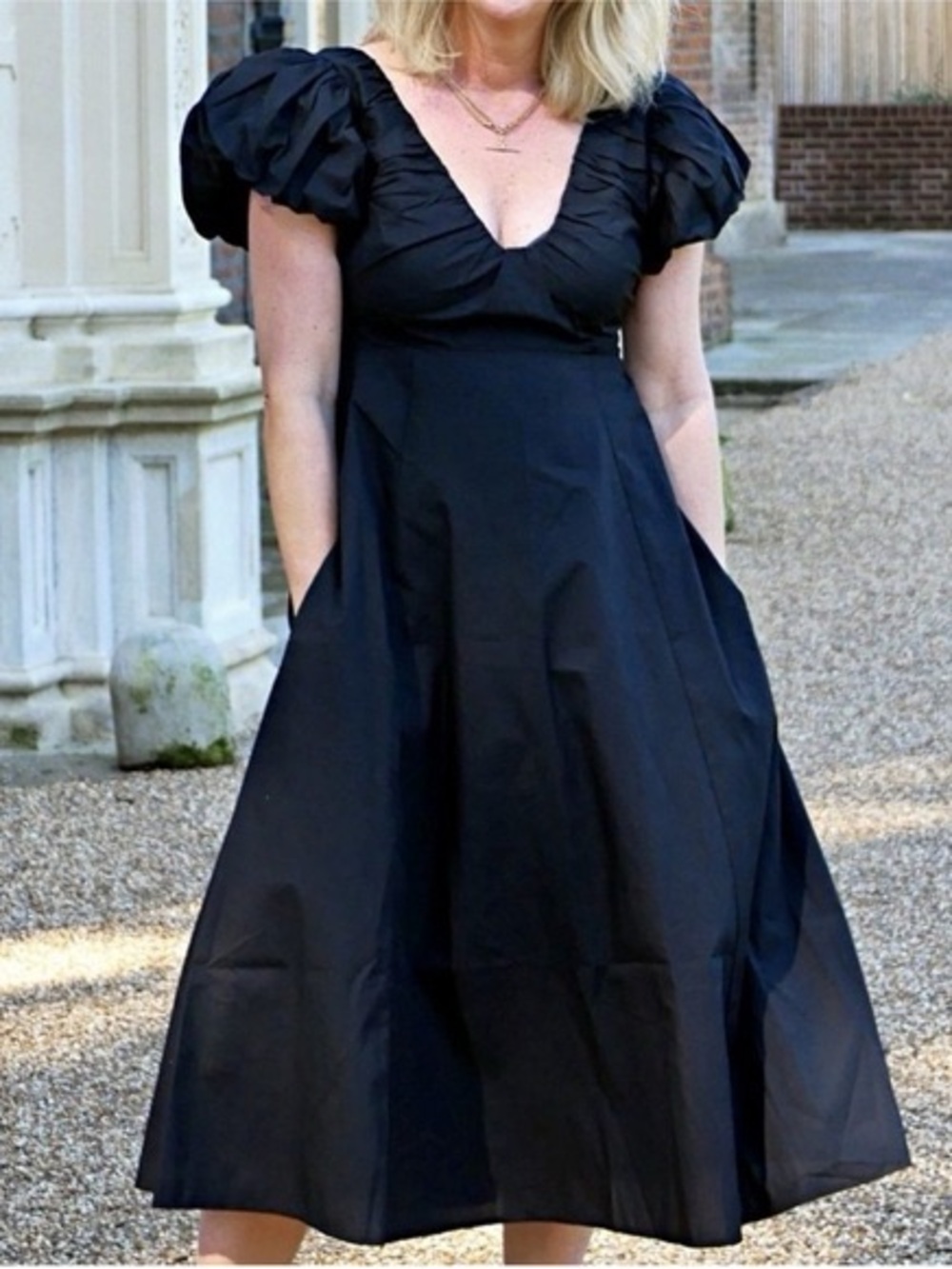 Abercrombie & Fitch Puff Sleeved Midi Dress - Picture 2 of 7